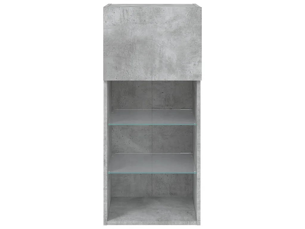 Meubles TV avec lumières LED 2 pcs gris béton 40,5x30x90 cm