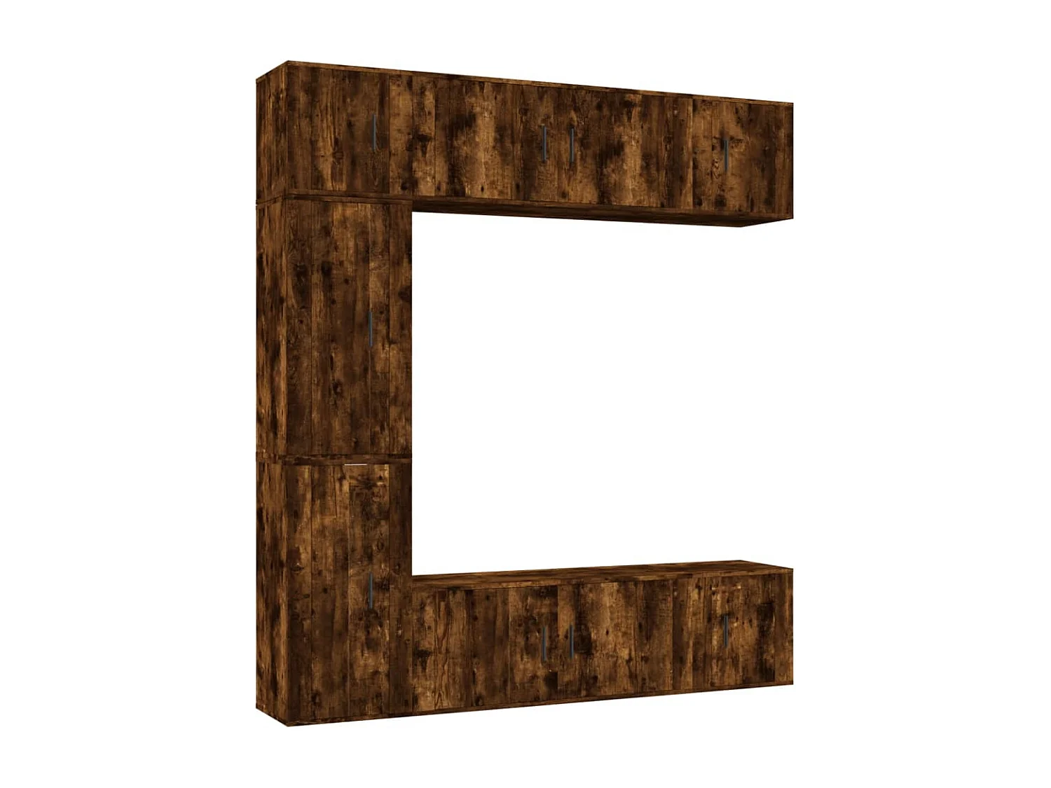 Set de muebles de TV 7 pzas madera contrachapada roble ahumado