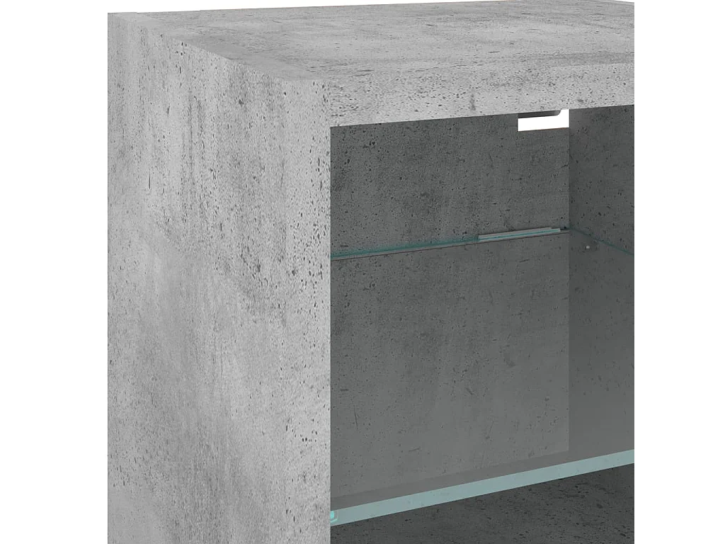 Muebles TV pared con LED 8 pzas madera ingeniería gris hormigón