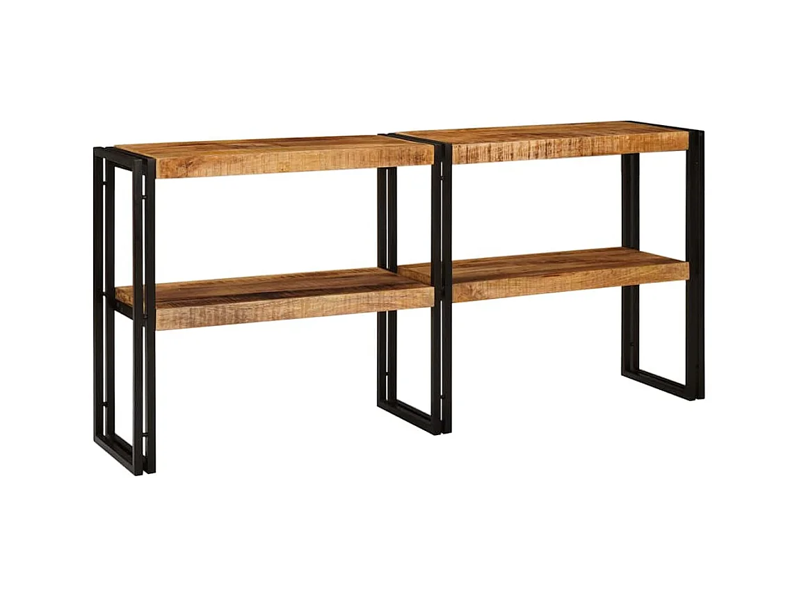 Konsolentisch mit Regal Braun 160 x 33 x 75 cm Massivholz Mango