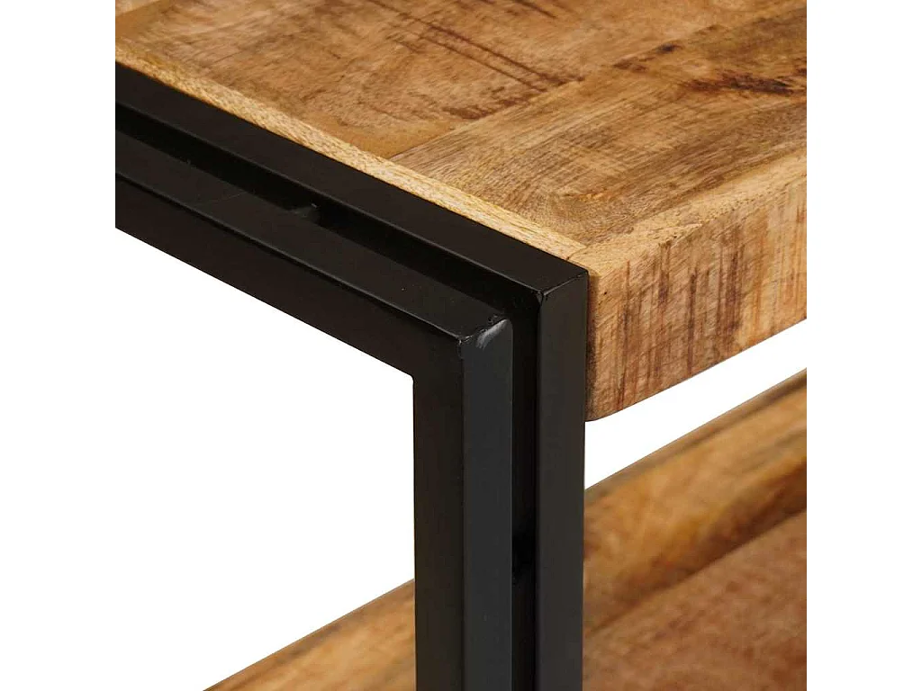 Konsolentisch mit Regal Braun 160 x 33 x 75 cm Massivholz Mango