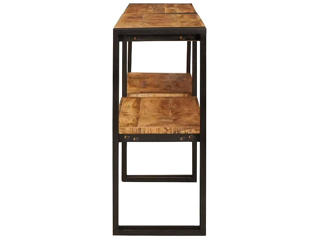 Wandtafel met plank Bruin 160 x 33 x 75 cm Massief Mango Hout