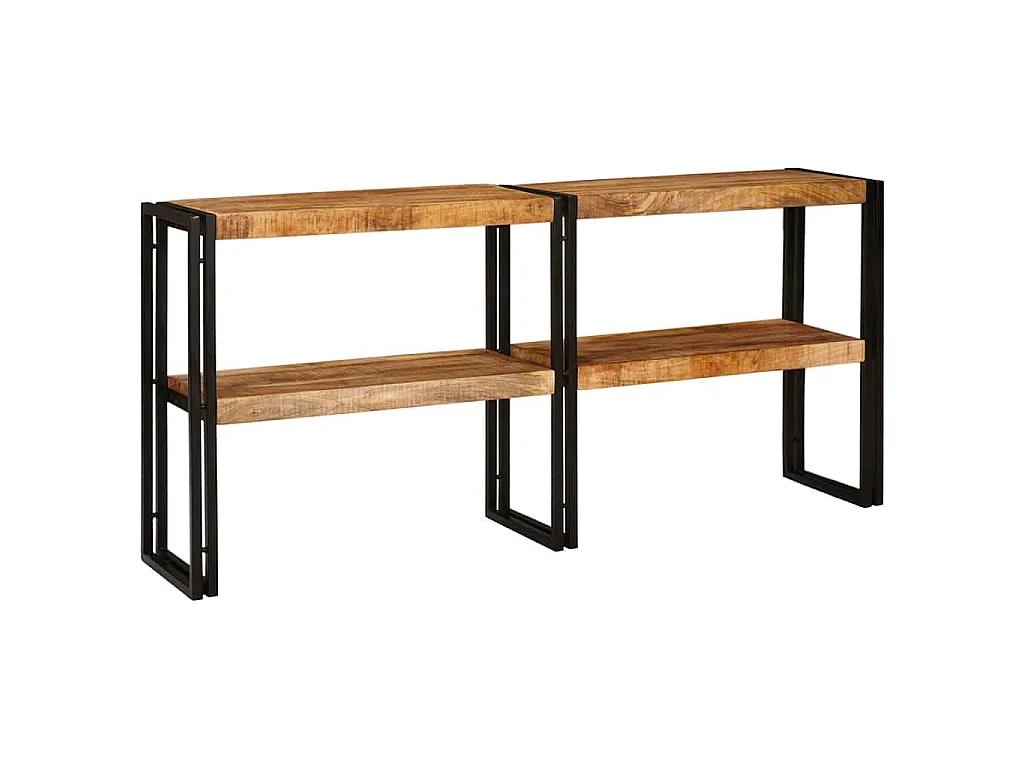 Wandtafel met plank Bruin 160 x 33 x 75 cm Massief Mango Hout