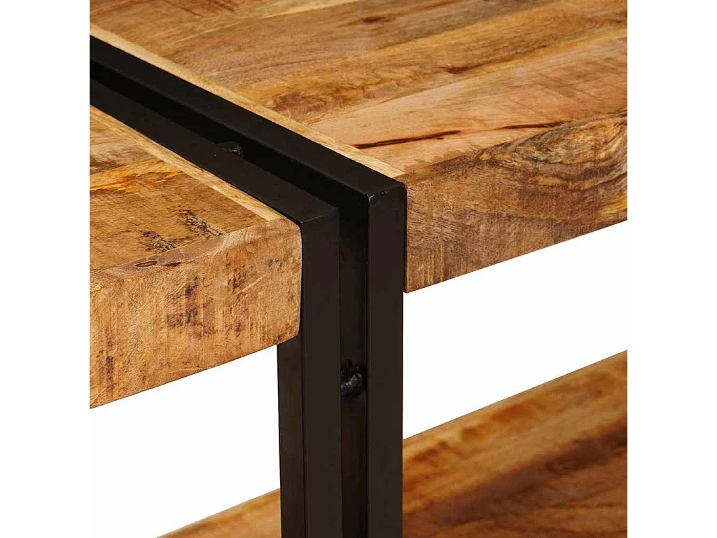 Wandtafel met plank Bruin 160 x 33 x 75 cm Massief Mango Hout