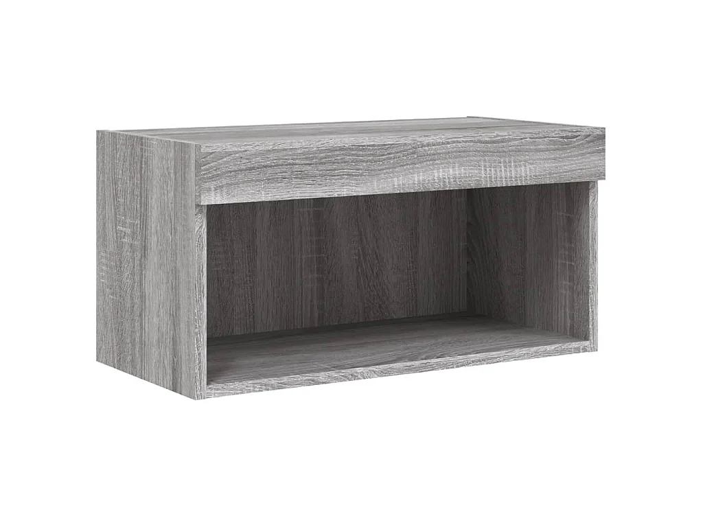 Muebles TV pared con LED 6 pzas madera ingeniería gris Sonoma