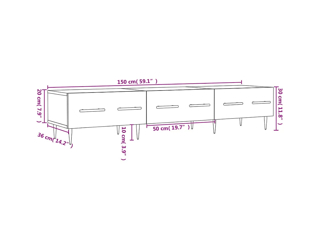 TV-Schrank Sonoma-Eiche 150x36x30 cm Holzwerkstoff