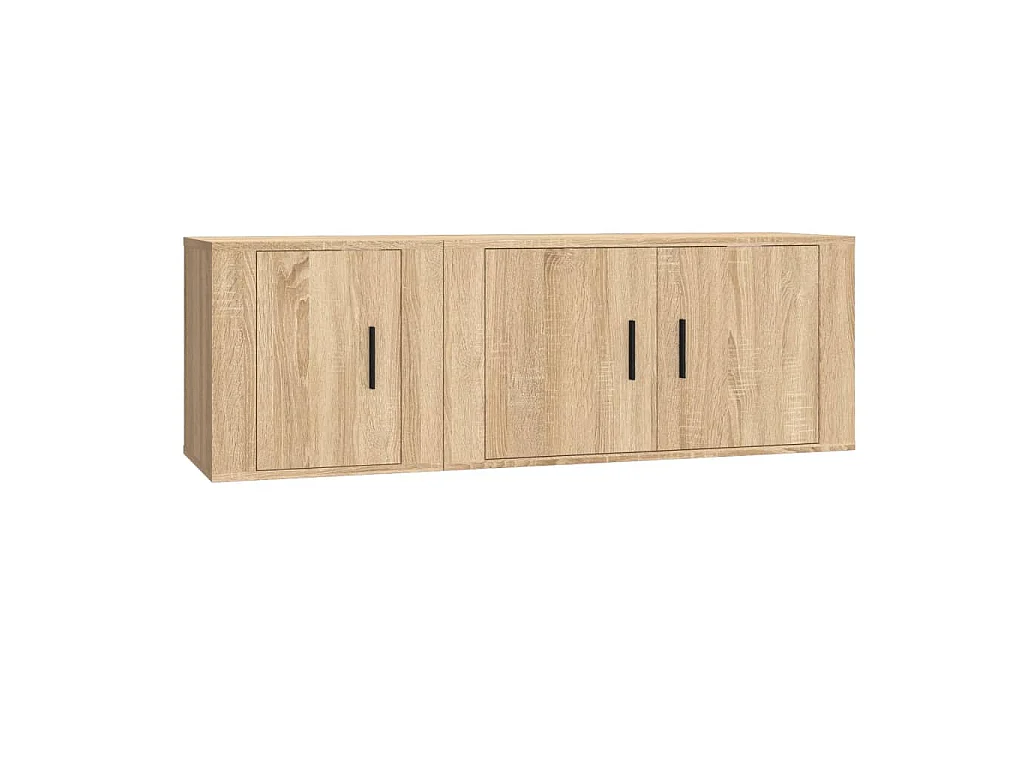 Set de muebles para TV 2 pzas madera contrachapada roble sonoma