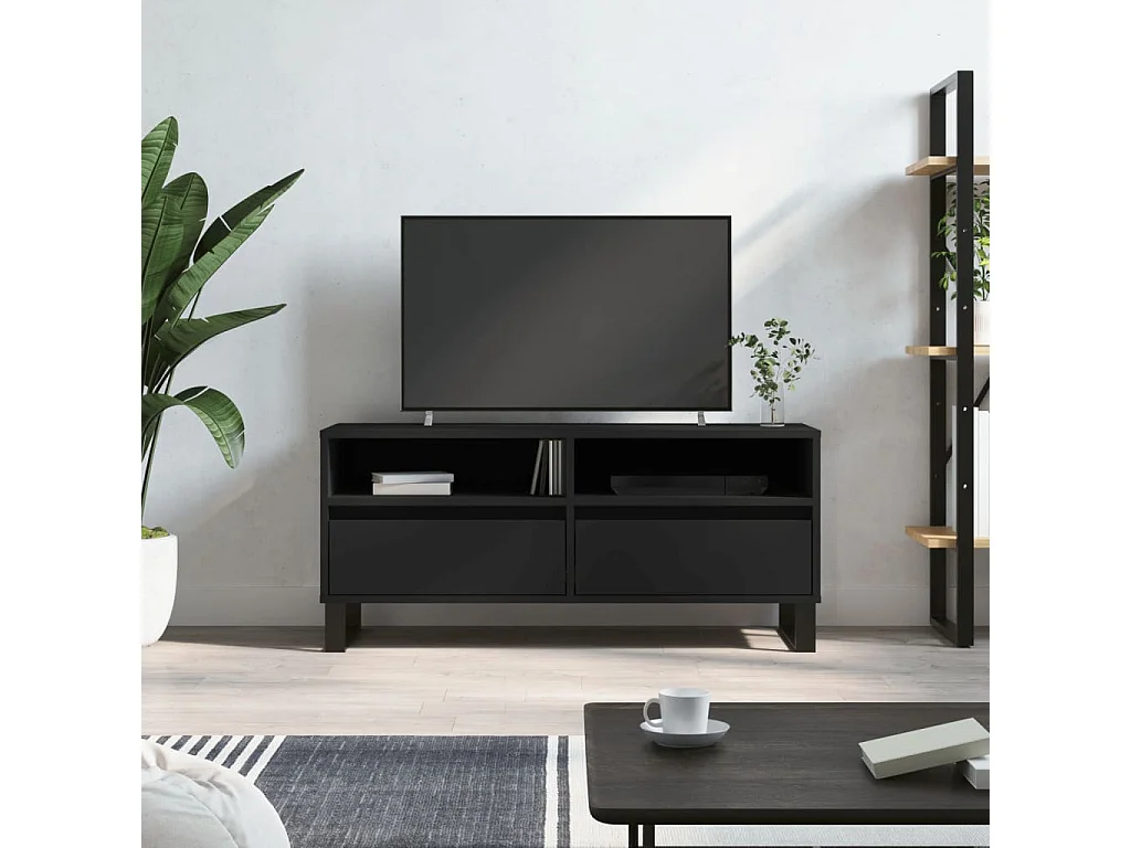 Móvel de TV 100x34,5x44,5 cm derivados de madeira preto