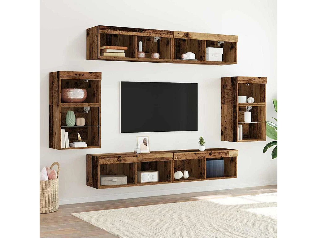 Ensemble meuble TV 8 pcs Bois ancien Bois d'ingénierie