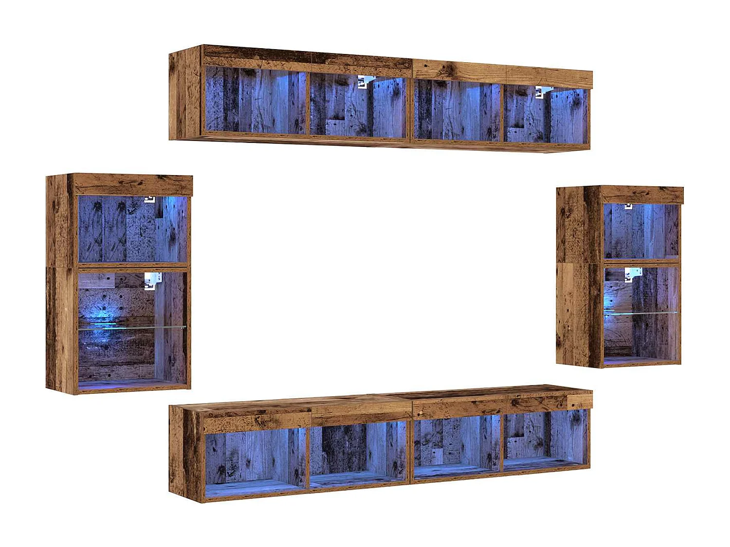 Ensemble meuble TV 8 pcs Bois ancien Bois d'ingénierie