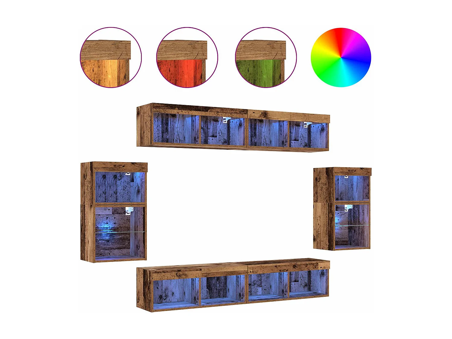 Ensemble meuble TV 8 pcs Bois ancien Bois d'ingénierie