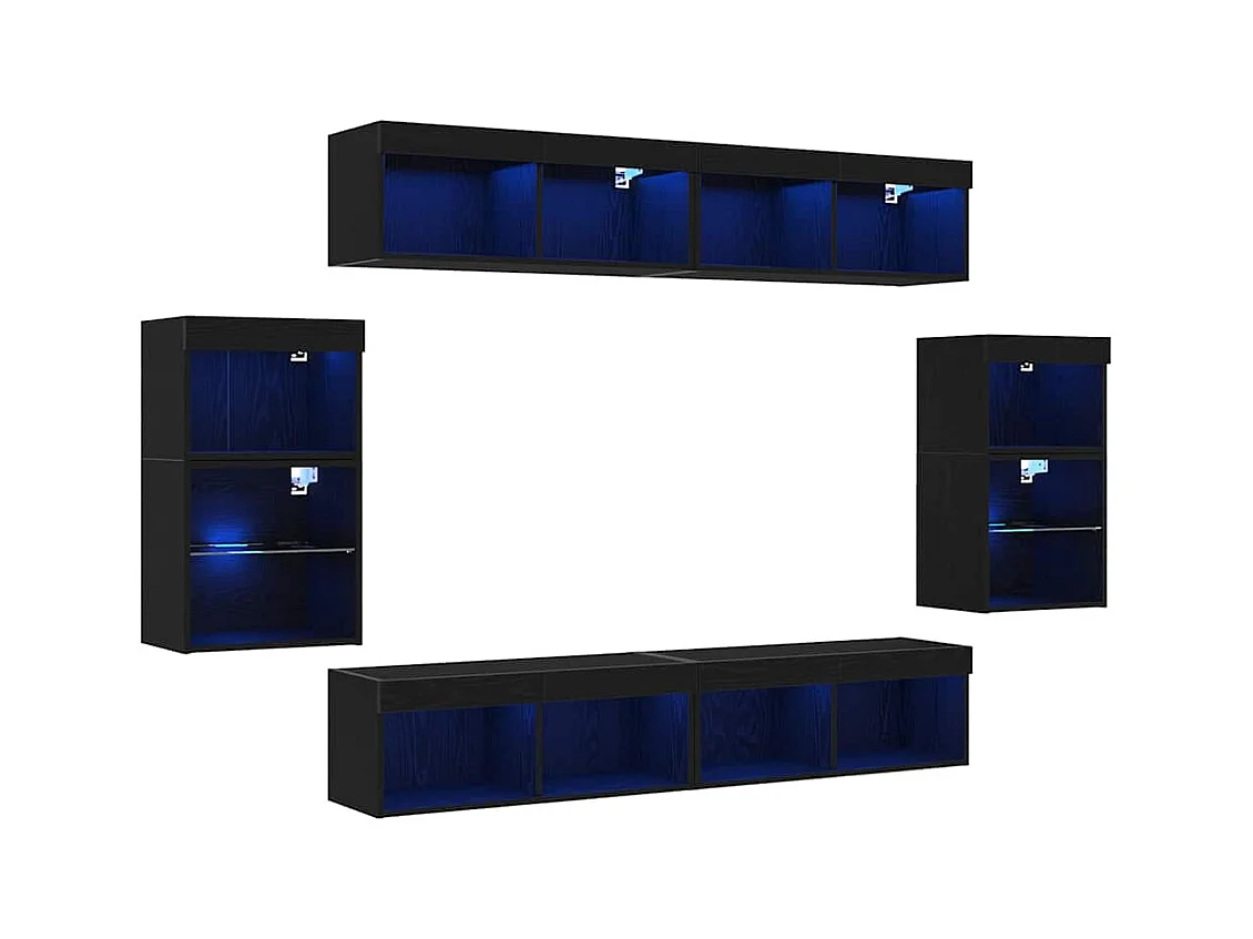 Unterhaltungszentrum 8 pcs Schwarze Eiche 40 x 28.5 x 40 cm