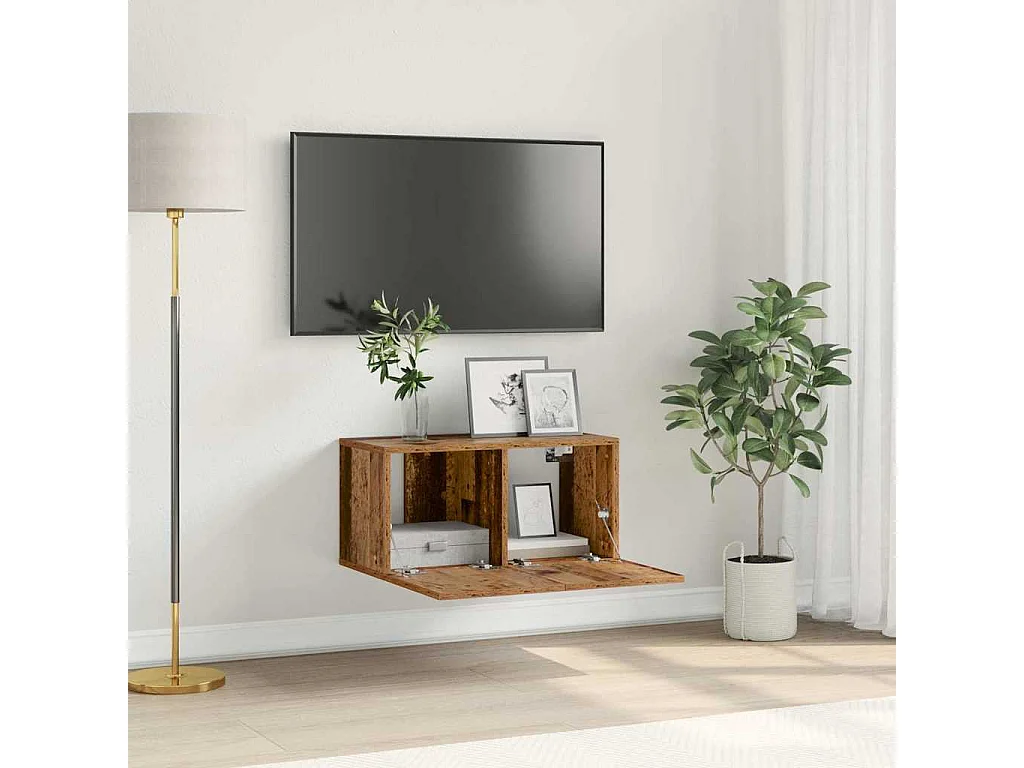 Tv-meubelset Wandgemonteerd Bruin 60 x 30 x 30 cm Bewerkt hout
