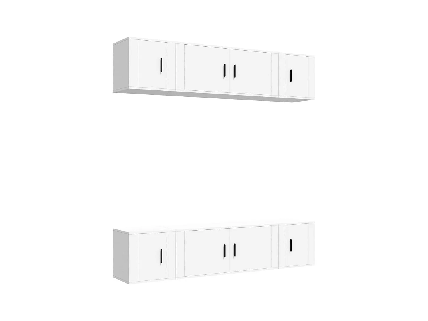 Ensemble de meubles TV 6 pcs Blanc Bois d'ingénierie