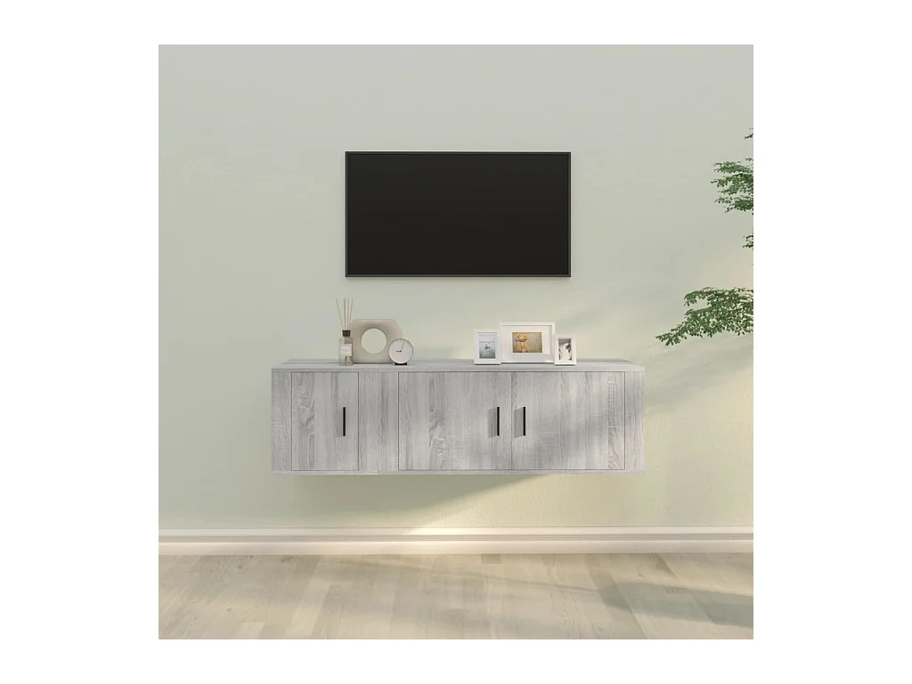 Ensemble de meubles TV 2 pcs Sonoma gris Bois d'ingénierie