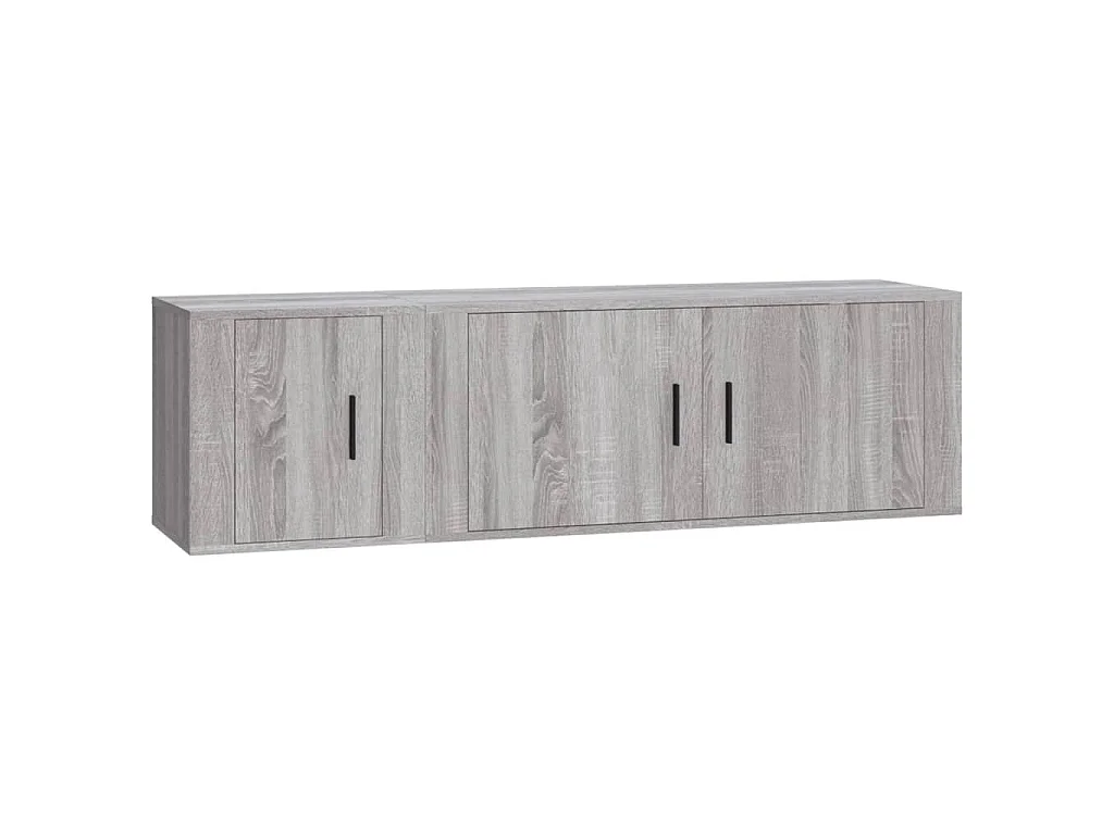 2-tlg. TV-Schrank-Set Grau Sonoma Holzwerkstoff