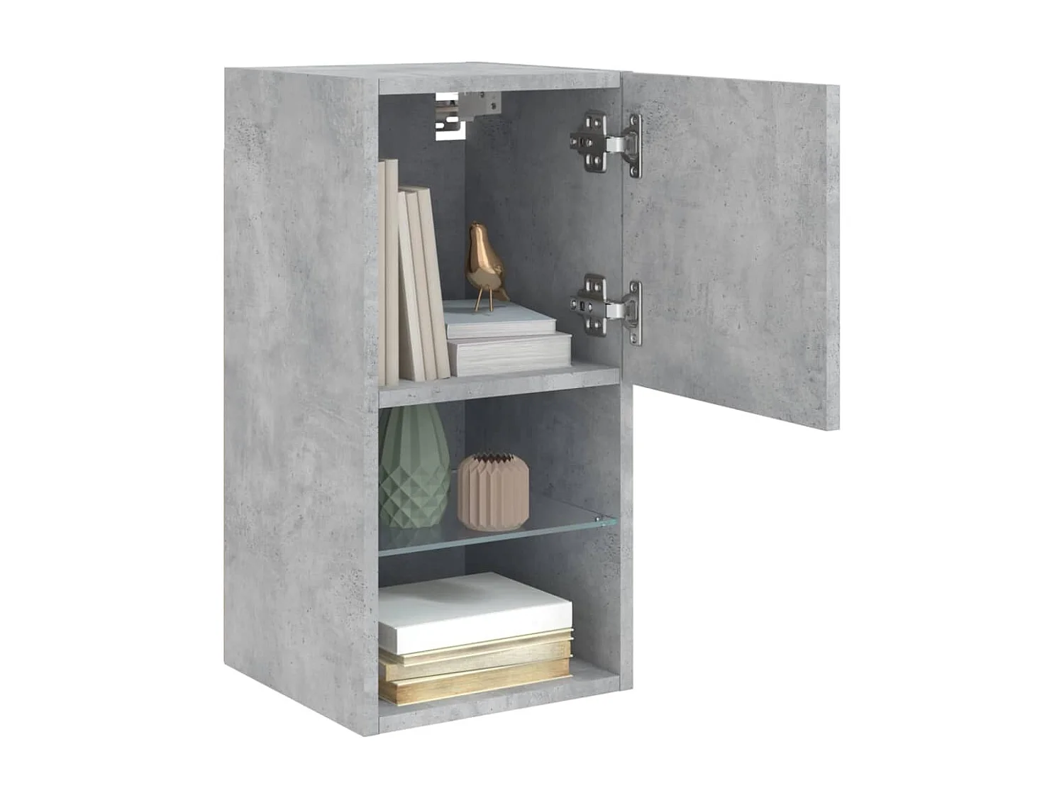 Mobili TV con Luci LED 2pz Grigio Cemento 30,5x30x60 cm