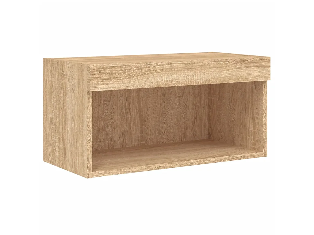 Mobili TV a Muro con LED 8pz Rovere Sonoma Legno Multistrato