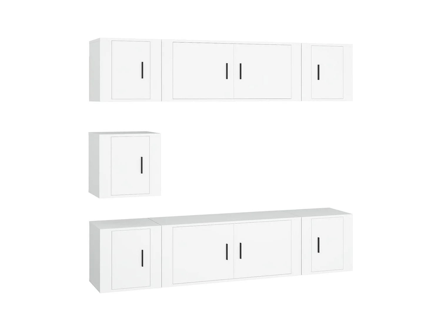 Ensemble de meubles TV 7 pcs Blanc Bois d'ingénierie