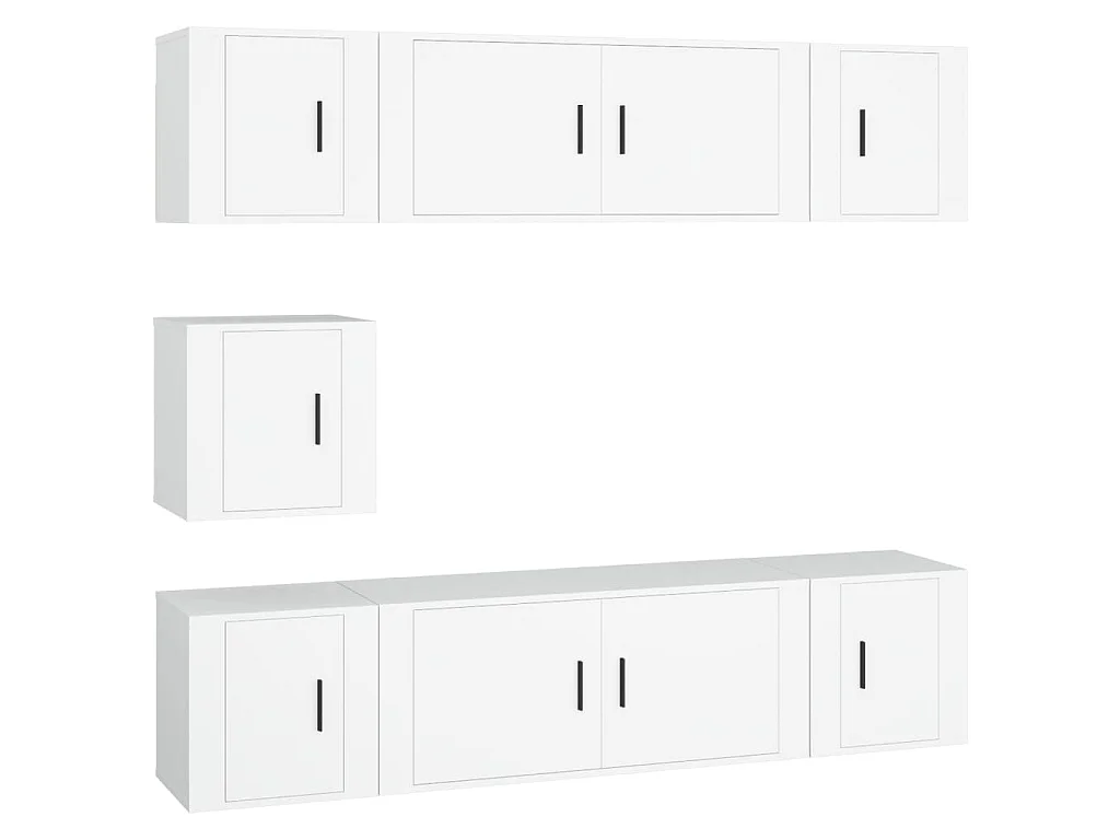 7-tlg. TV-Schrank-Set Weiß Holzwerkstoff