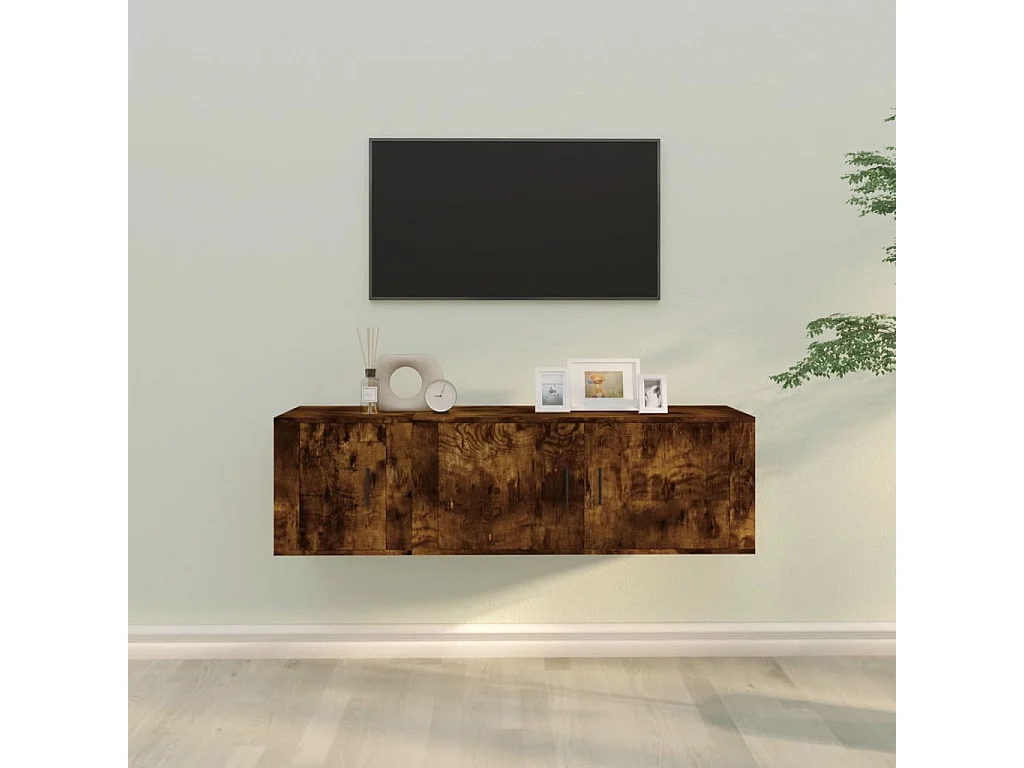 Ensemble de meubles TV 2 pcs Chêne fumé Bois d'ingénierie