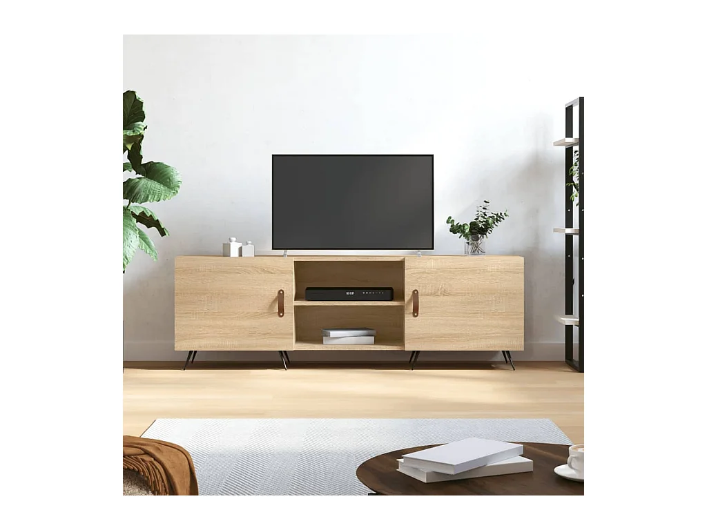 Meuble TV chêne sonoma 150x30x50 cm bois d'ingénierie