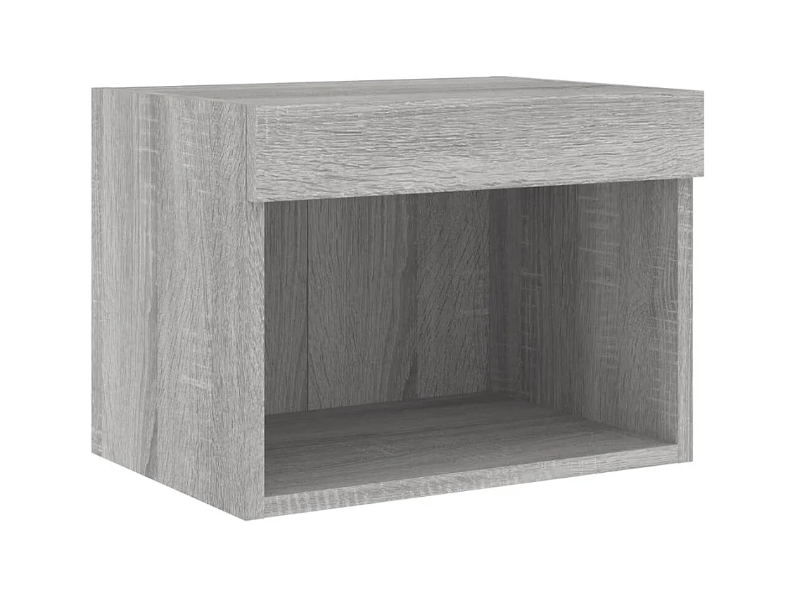 Meuble TV muraux 4 pcs avec lumières LED sonoma gris