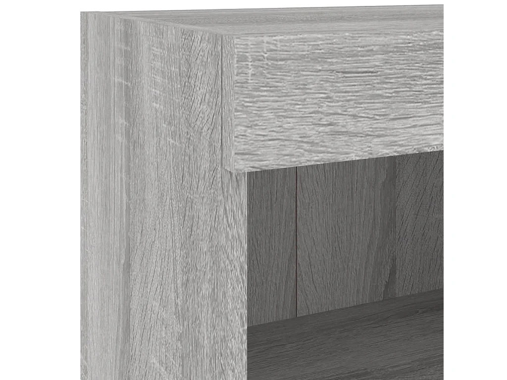 Meuble TV muraux 4 pcs avec lumières LED sonoma gris