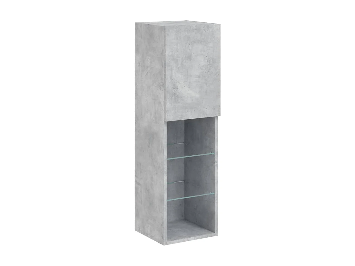 Set Mobili TV a Muro 7 pz con Luci LED Grigio Cemento