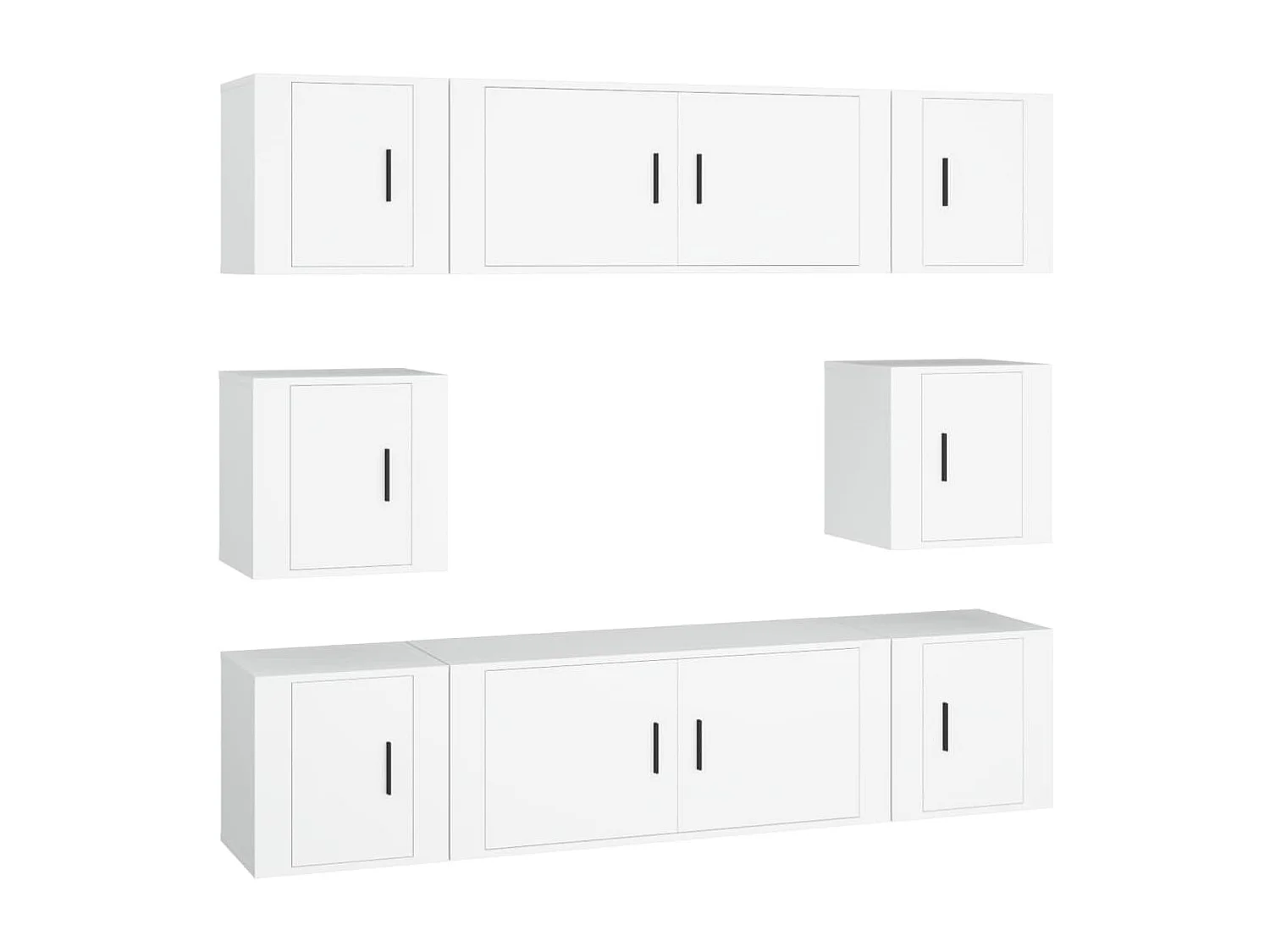 Ensemble de meubles TV 8 pcs Blanc Bois d'ingénierie