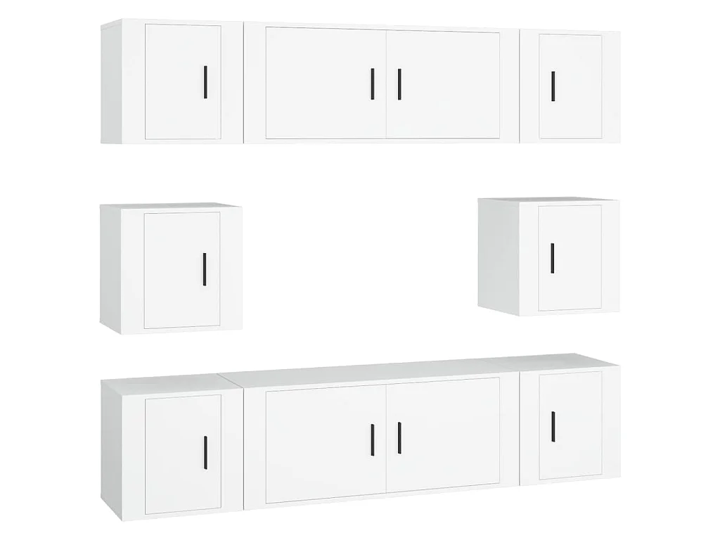 8-tlg. TV-Schrank-Set Weiß Holzwerkstoff