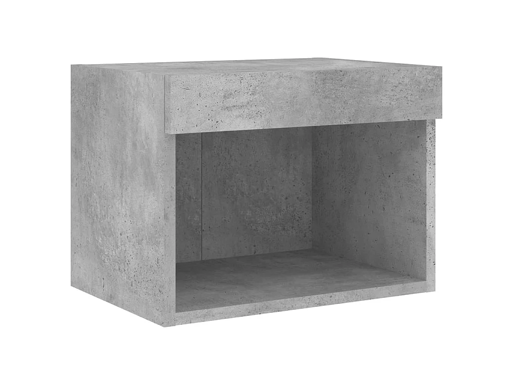 8-delige Tv-wandmeubelset met LED bewerkt hout betongrijs