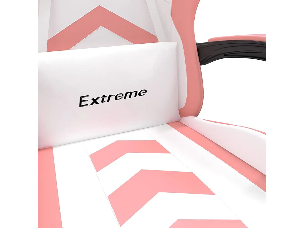 Chaise de jeu avec repose-pied Blanc et rose Similicuir