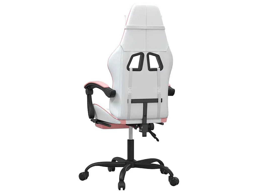 Chaise de jeu avec repose-pied Blanc et rose Similicuir