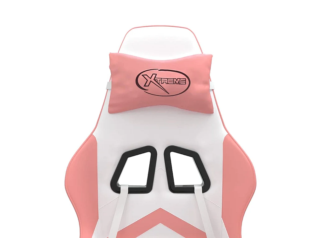 Chaise de jeu avec repose-pied Blanc et rose Similicuir
