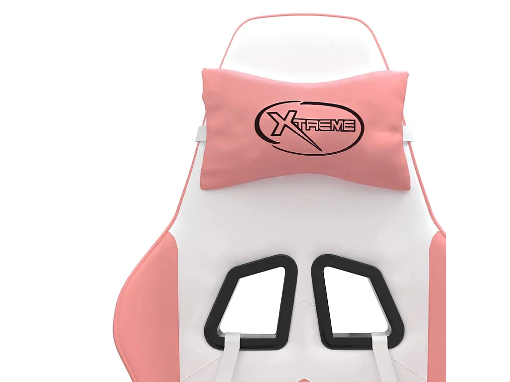 Chaise de jeu avec repose-pied Blanc et rose Similicuir