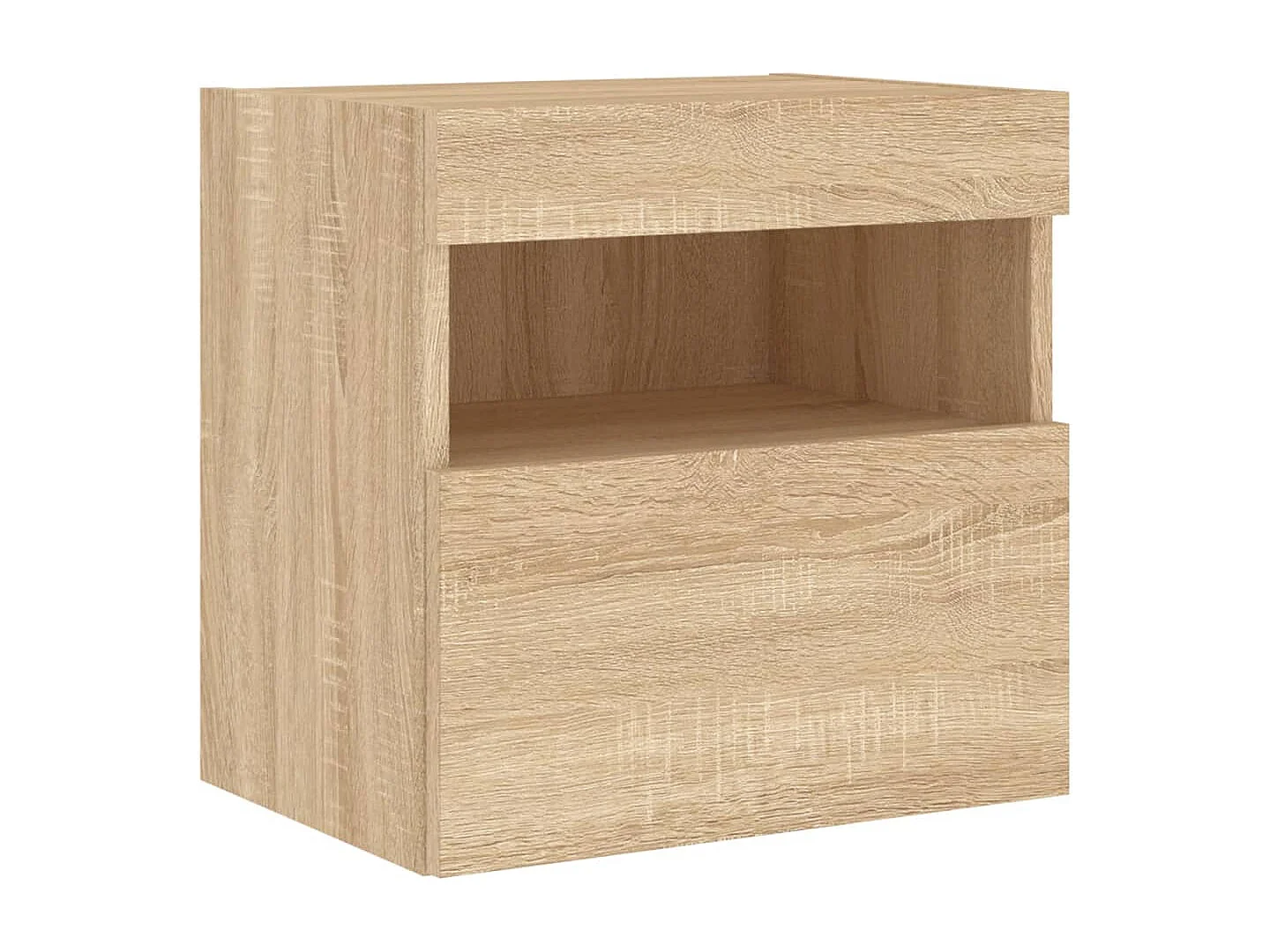 Set Mobili TV a Muro 7 pz con Luci LED Rovere Sonoma