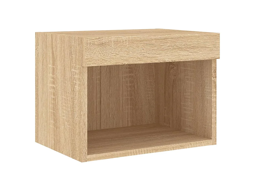 Ensemble de meubles TV muraux 7pcs et lumières LED chêne sonoma