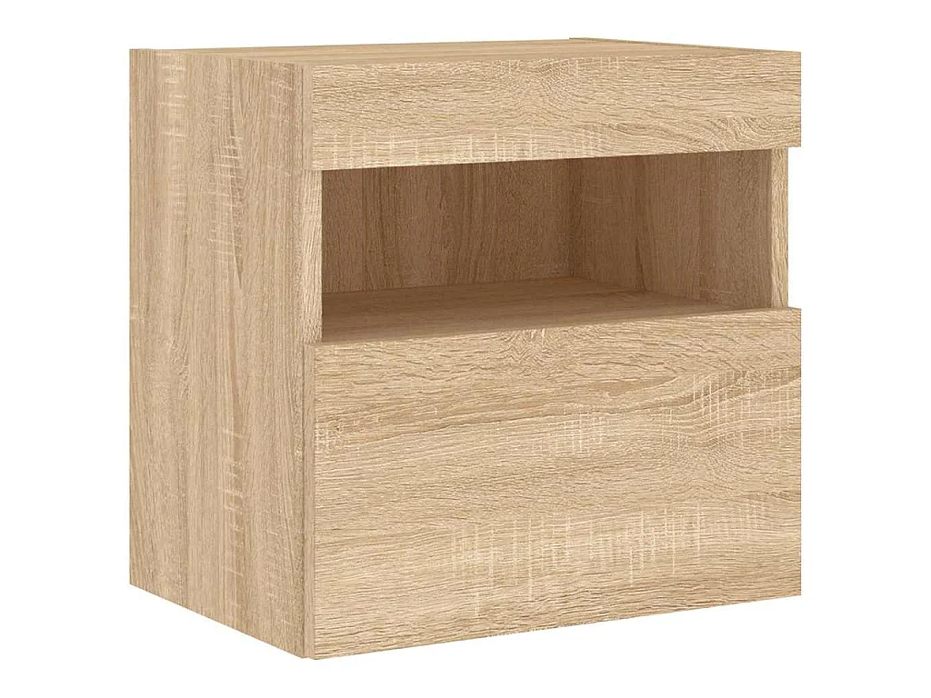 Ensemble de meubles TV muraux 7pcs et lumières LED chêne sonoma