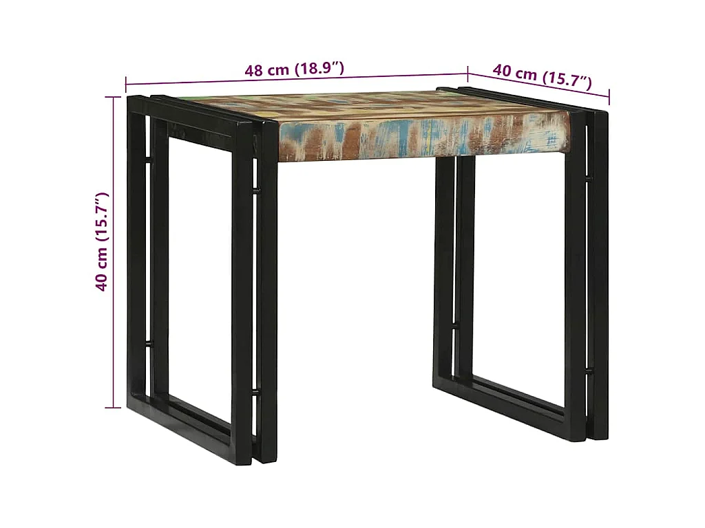 Table basse 2 pc Multicolore 48 x 40 x 40 cm