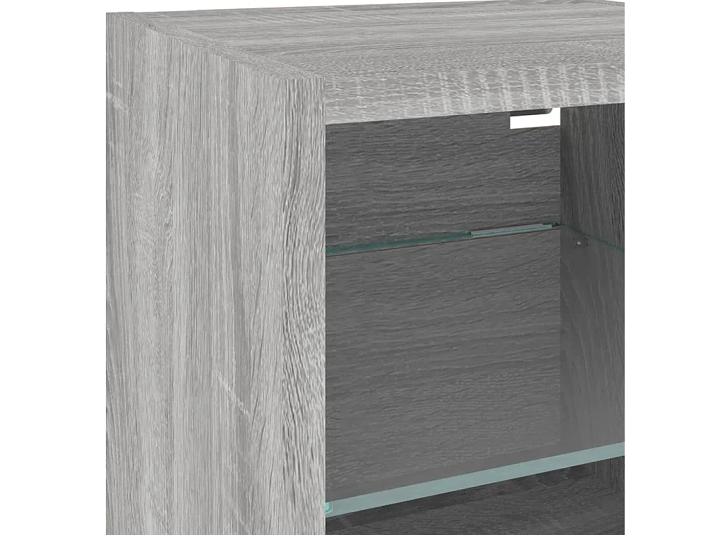 Unités murales TV avec LED 8 pcs gris sonoma bois d'ingénierie