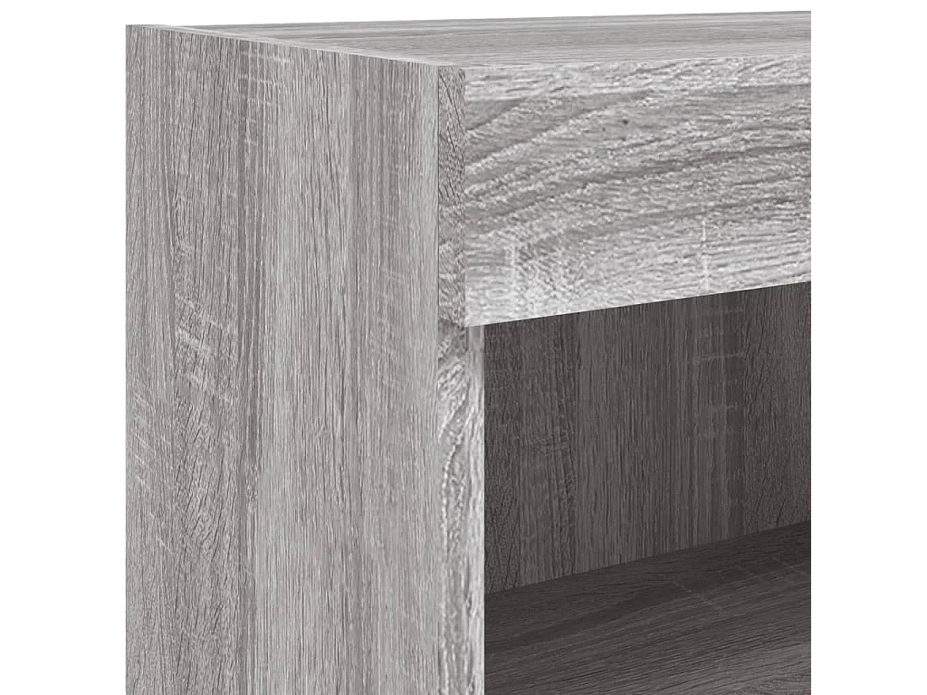 8-delige Tv-wandmeubelset met LED bewerkt hout grijs sonoma