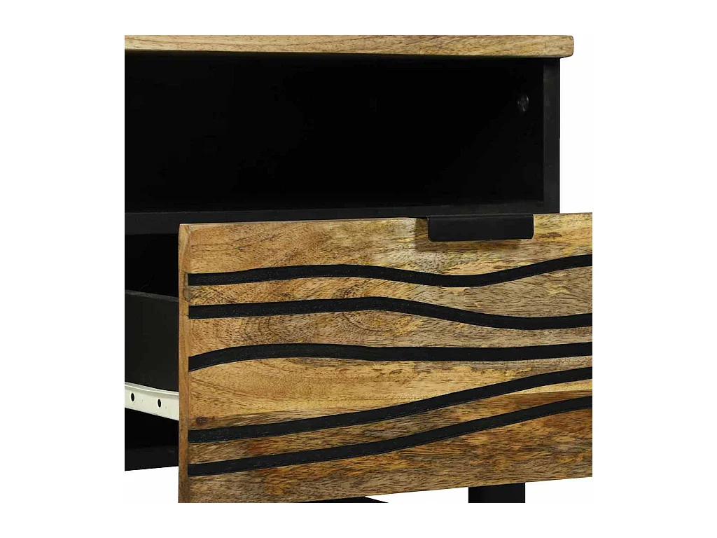 Table basse with Drawer Marron et Noir 80 x 54 x 40 cm