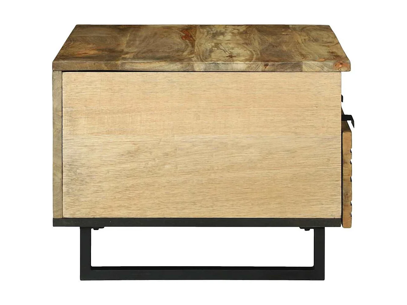 Table basse Marron et Noir 80 x 54 x 40 cm Bois d'acacia massif