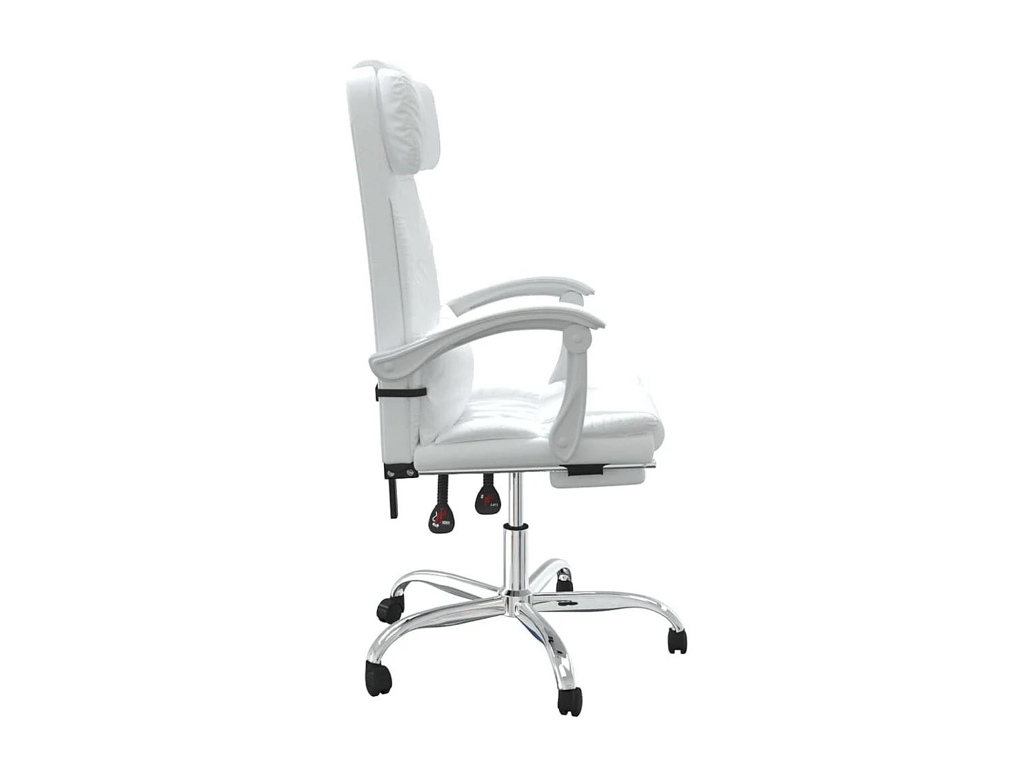 Silla de oficina reclinable cuero sintético blanco