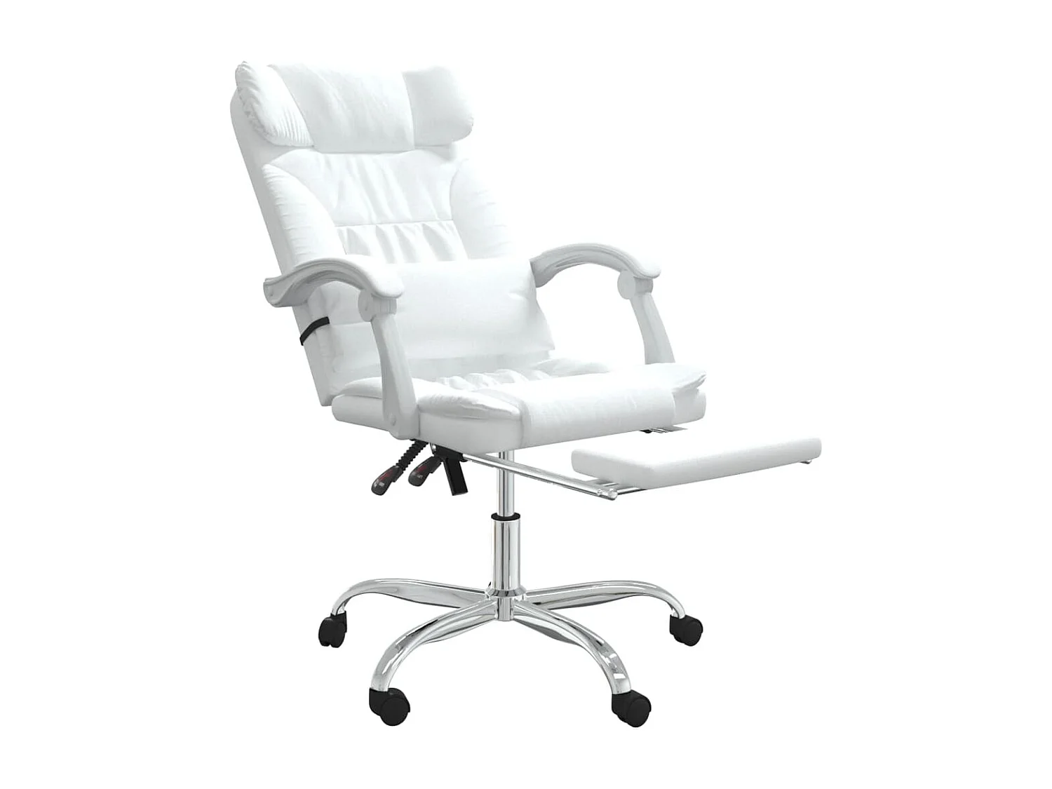 Silla de oficina reclinable cuero sintético blanco
