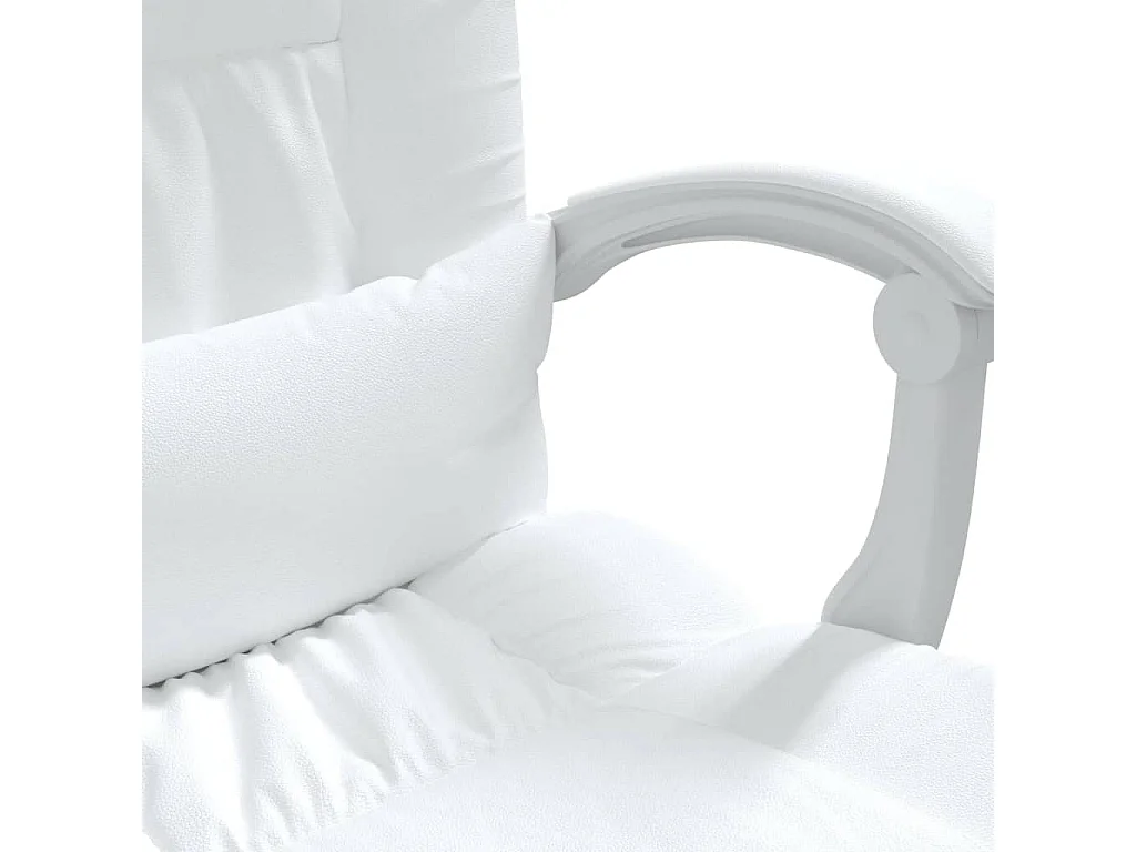 Silla de oficina reclinable cuero sintético blanco