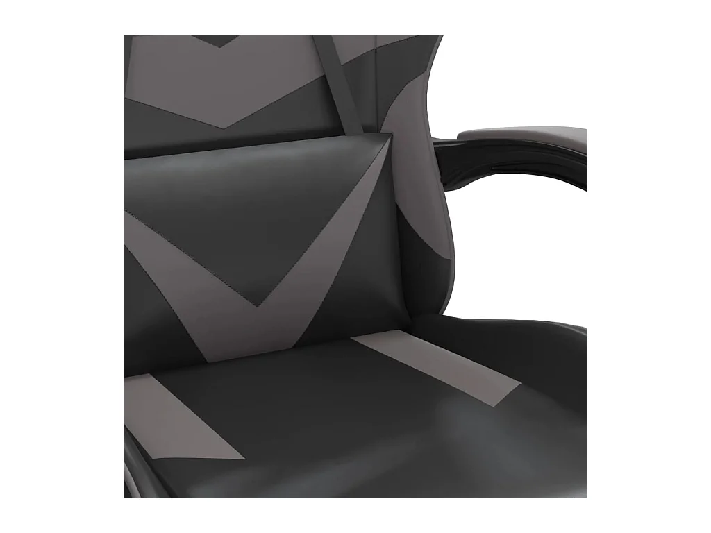 Chaise de jeu avec repose-pied Noir et gris Similicuir