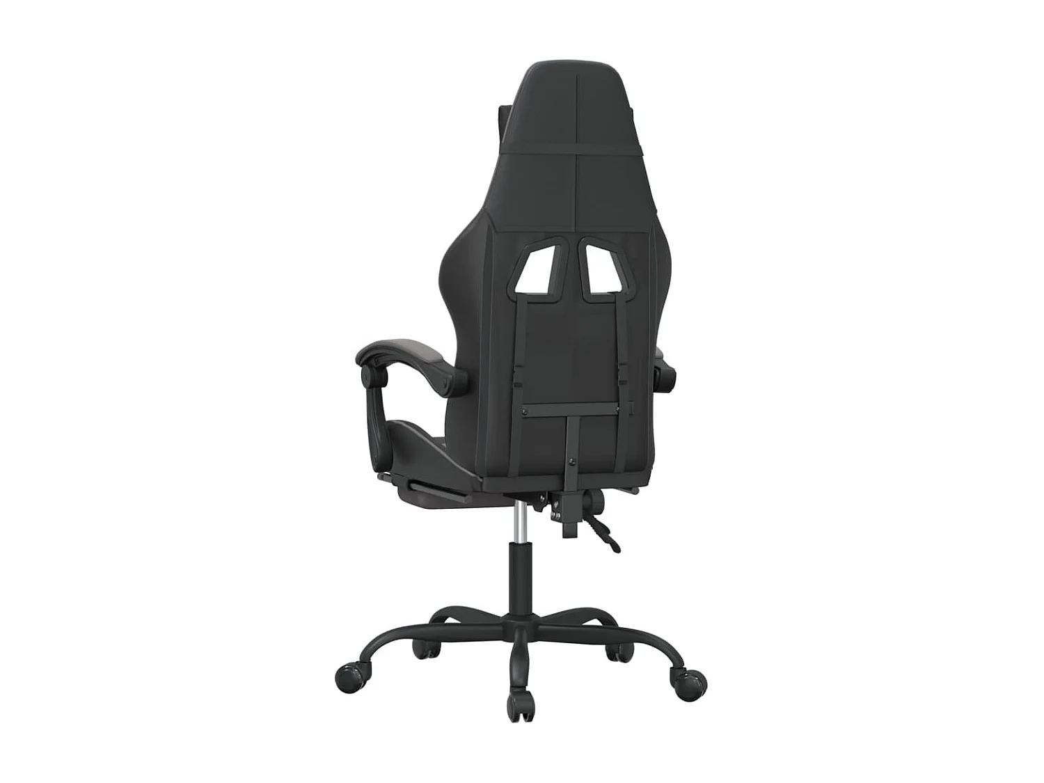 Gaming-Stuhl mit Fußstütze Schwarz und Grau Kunstleder