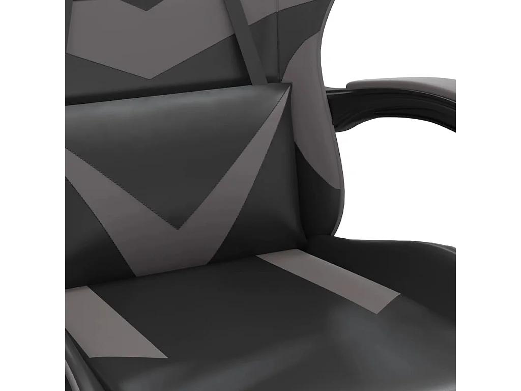Gaming-Stuhl mit Fußstütze Schwarz und Grau Kunstleder